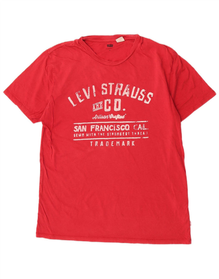 Levi's Herre grafisk T-shirt Top Medium Rød Bomuld