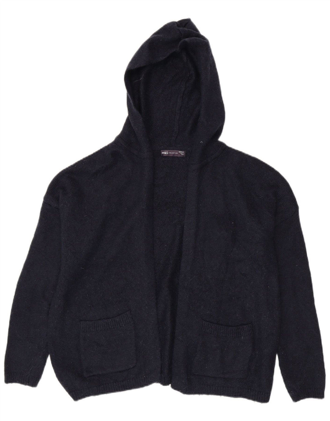 Marks & Spencer sweater med hætte til kvinder UK 14 Medium Navy Blue