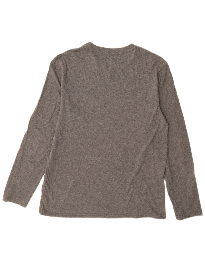 EDDIE BAUER Mens Top Long Sleeve Medium Grey Cotton