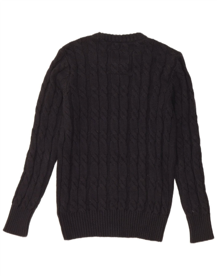 SUPERDRY Herre sweater med rund hals, stor sort akryl