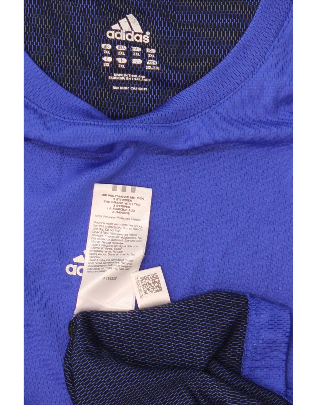ADIDAS Herre Climalite T-Shirt Top 2XL Blå Polyester