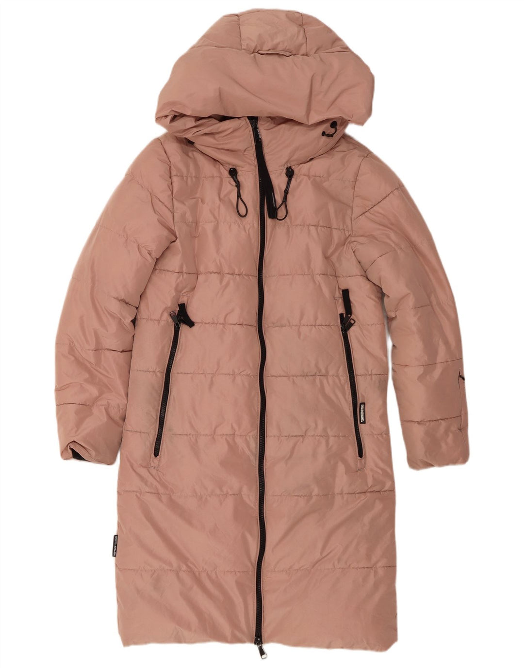 KHUJO Dame Oversized hættepolstret frakke UK 6 XS Pink Polyester