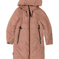 KHUJO Dame Oversized hættepolstret frakke UK 6 XS Pink Polyester