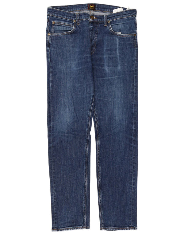 LEE Herre Daren Zip Fly Slim Jeans W33 L32 Marineblå Bomuld