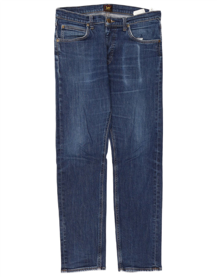 LEE Herre Daren Zip Fly Slim Jeans W33 L32 Marineblå Bomuld