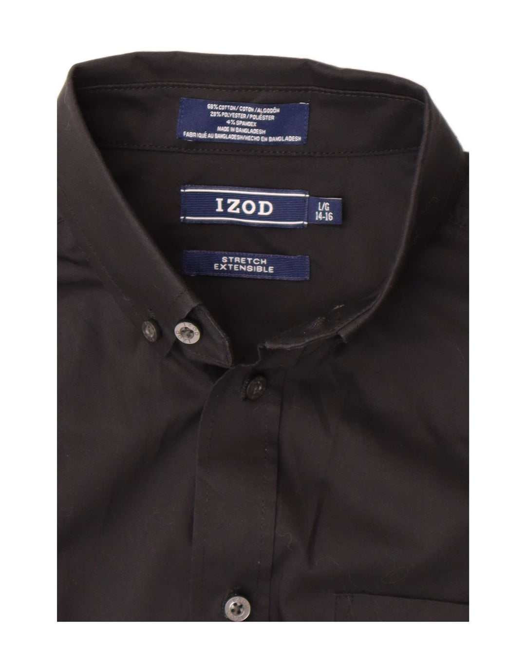 IZOD Boys Shirt 14-15 Years Large Black Cotton Vintage Izod and Second-Hand Izod from Messina Hembry 