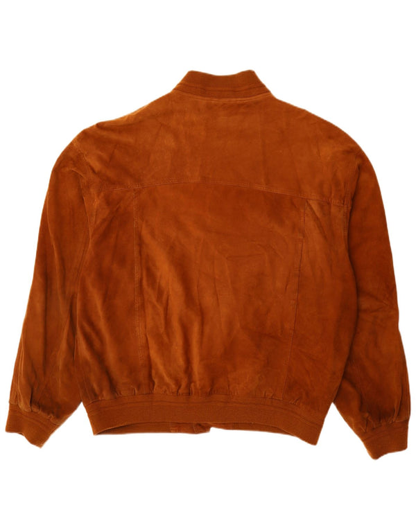 Vintage herre ruskindsjakke IT 58 4XL brunt læder