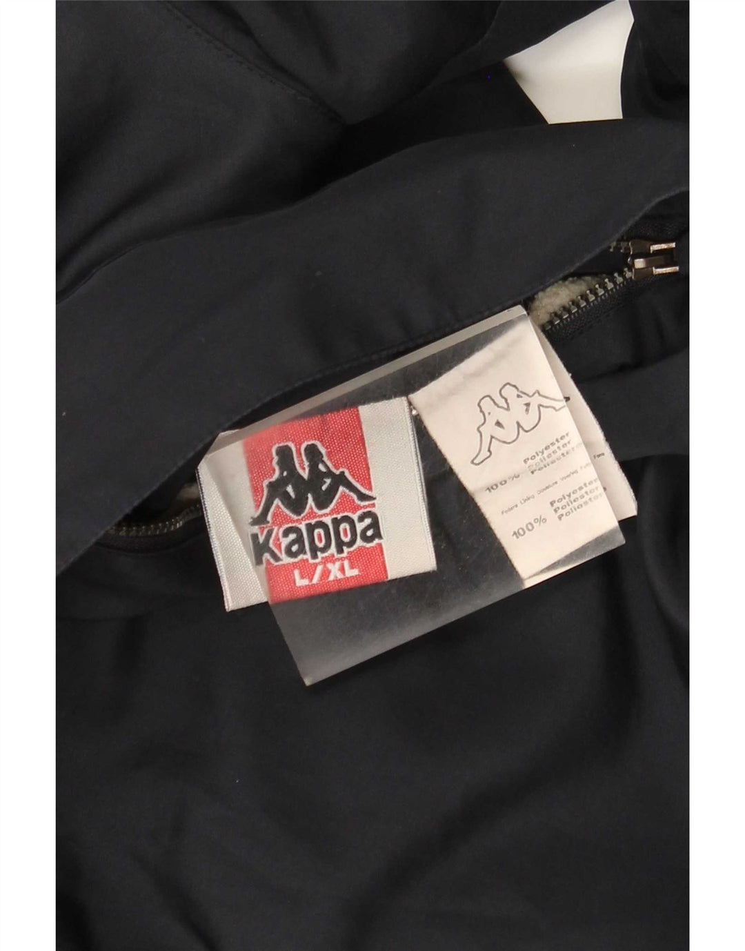 Kappa Herre Hætte Vendbar Windbreaker Jacket UK 40 Large Navy Blue