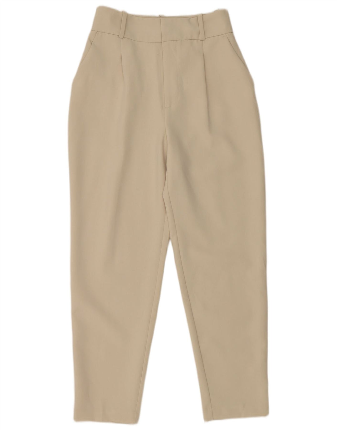 Zara koniske jakkesætsbukser til kvinder Small W26 L27 Off White polyester