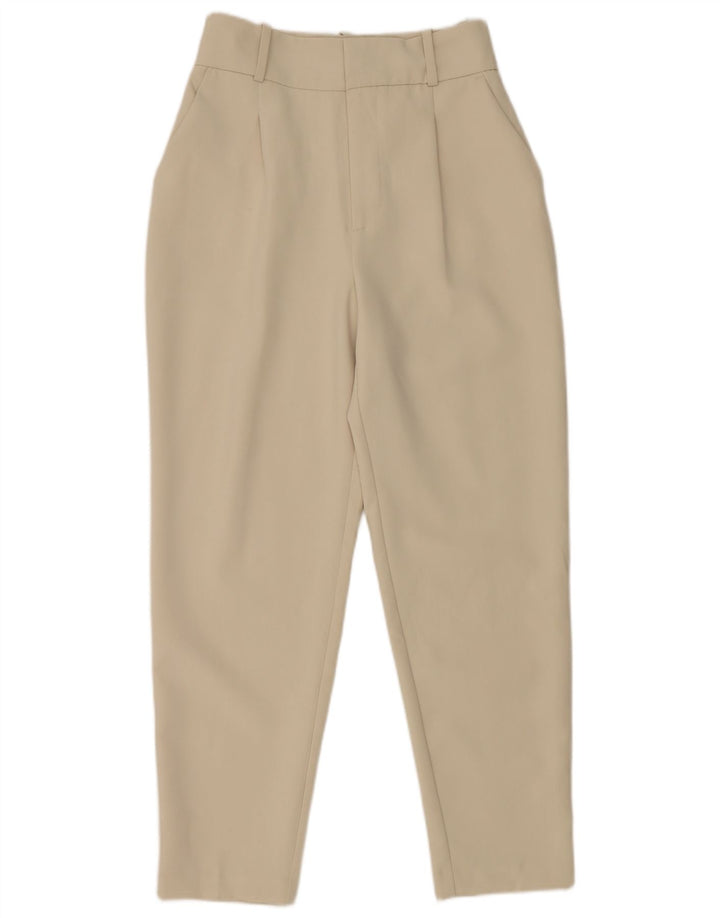 Zara koniske jakkesætsbukser til kvinder Small W26 L27 Off White polyester