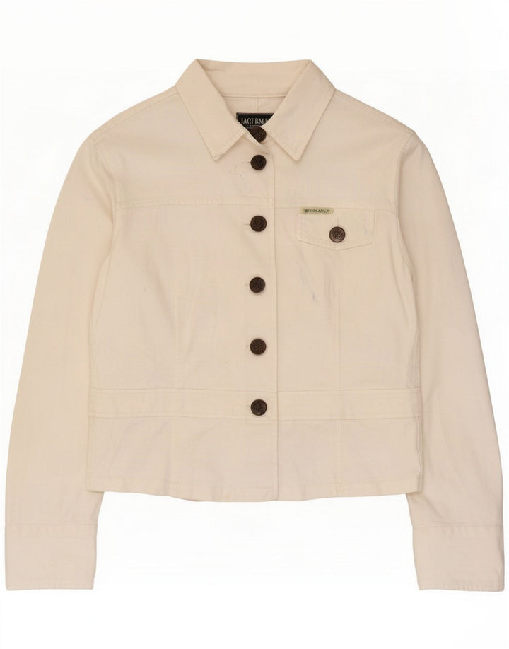 Armani Jeans Dame Denim Jacket UK 16 Large White Cotton
