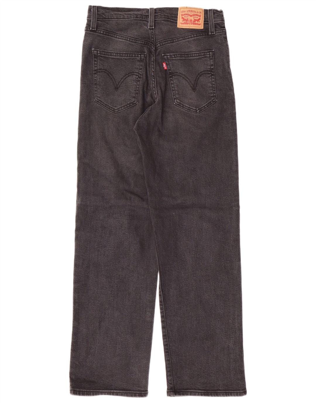LEVI'S Dame Ribcage Straight Jeans W28 L29 Grå Bomuld