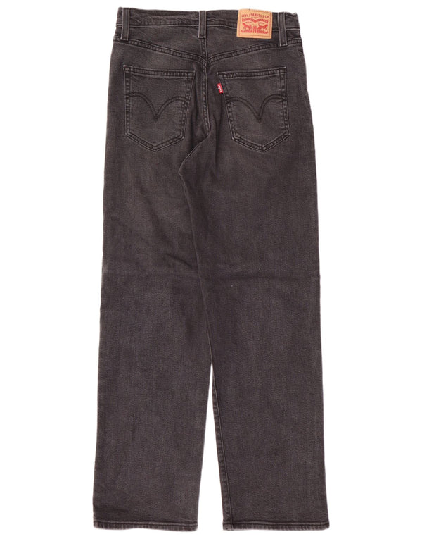 LEVI'S Dame Ribcage Straight Jeans W28 L29 Grå Bomuld
