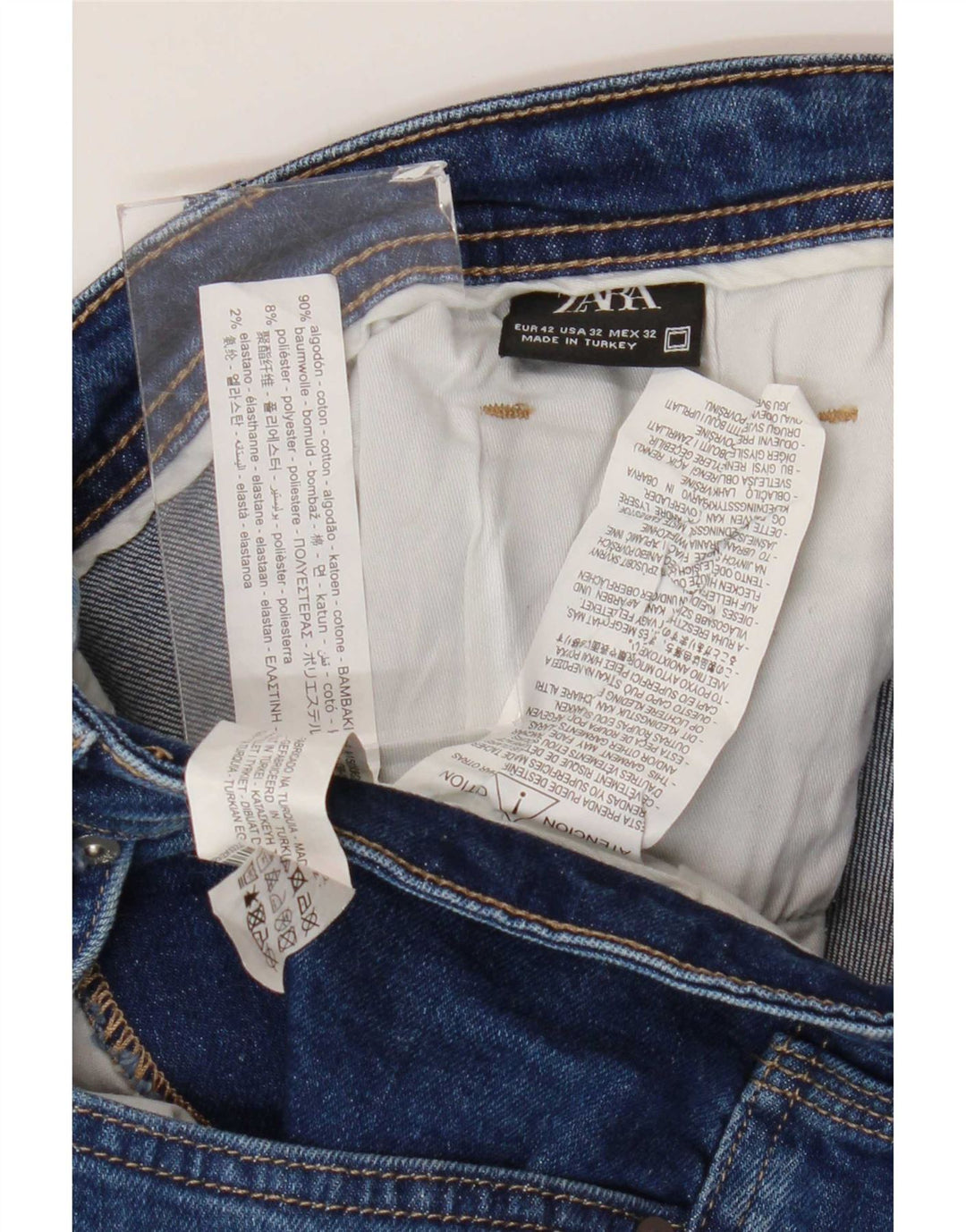 Zara Herre Slim Jeans EU 42 Large W32 L29 Blå Bomuld