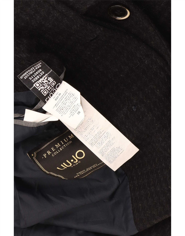 Liu Jo Overfrakke til mænd IT 50 Large Black Houndstooth Uld