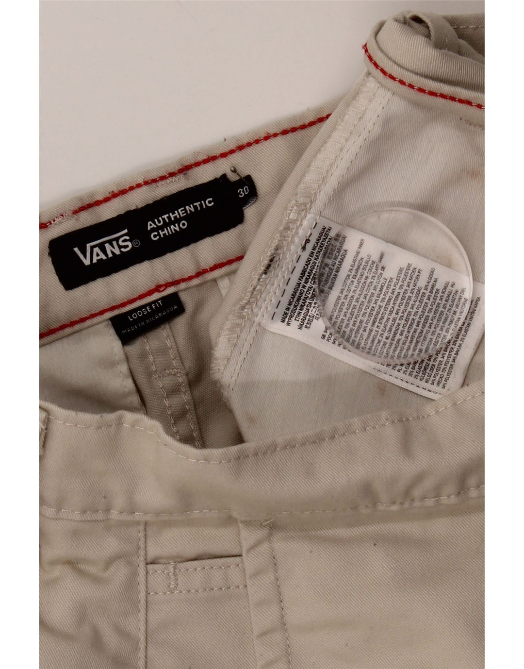 Vans Herre Loose Fit Chino Bukser W30 L29 Beige Polyester