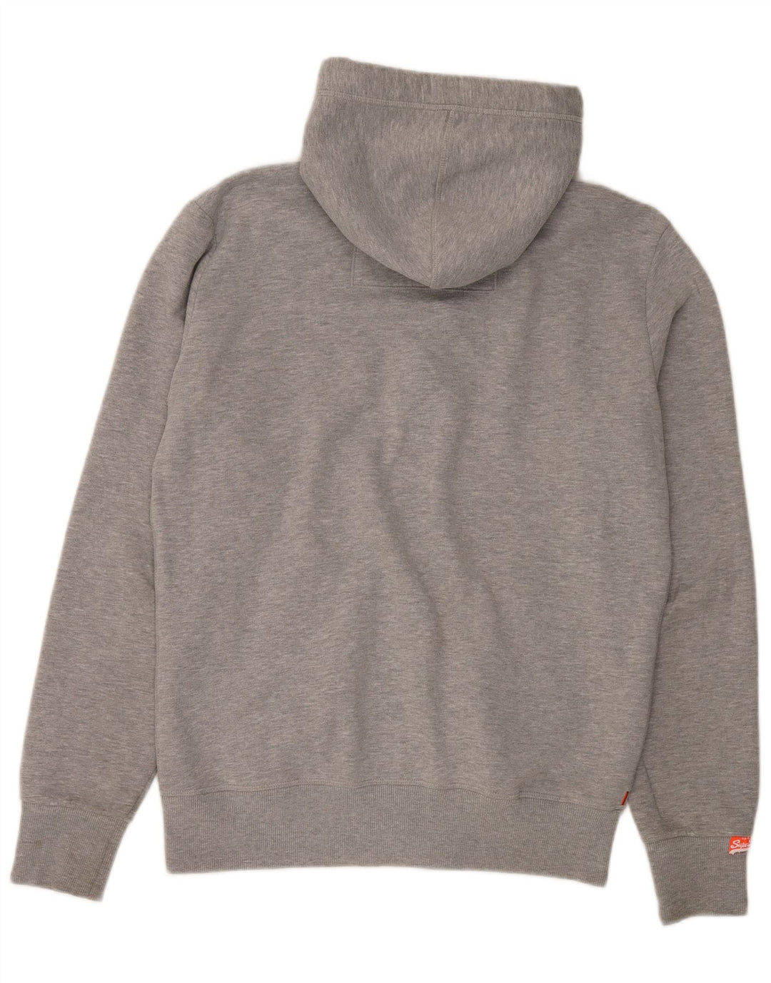 Superdry hættetrøje med lynlås til mænd, stor grå flækket bomuld
