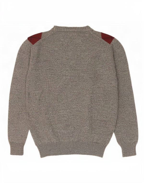 Rodes Herre Crew Neck Jumper Sweater IT 48 Medium Grey Argyle/Diamond