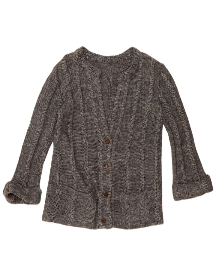 Vintage dame cardigan sweater UK 14 Stor grå stribet
