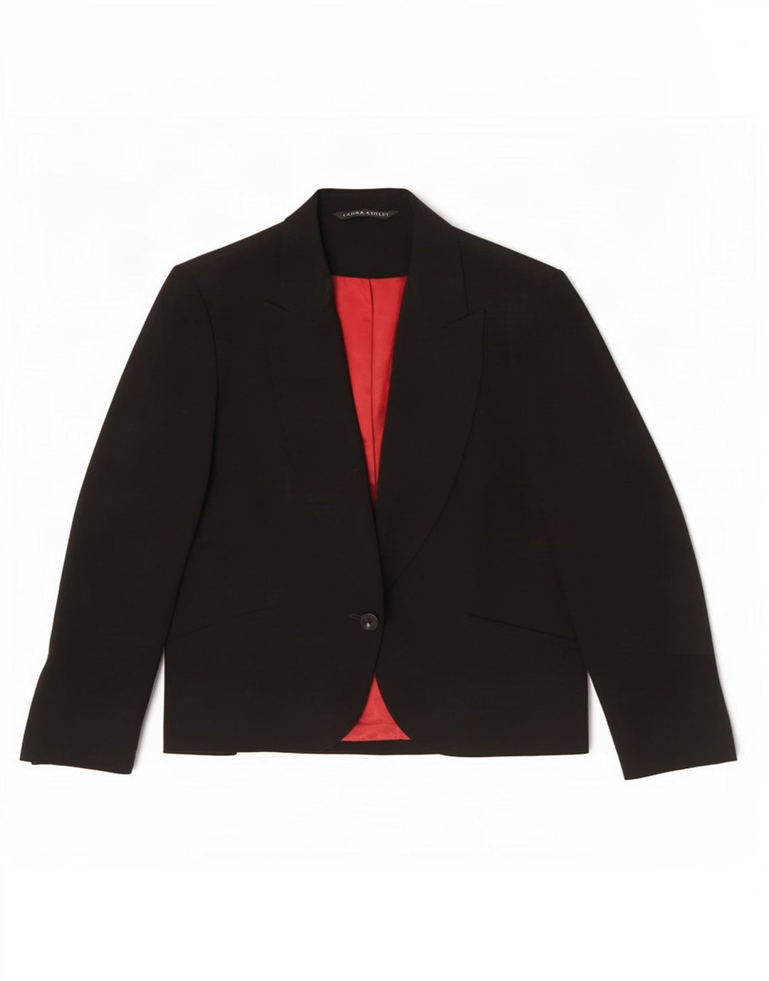 Laura Ashley Dame 1 Knap Blazer Jakke UK 16 Stor Sort Polyester