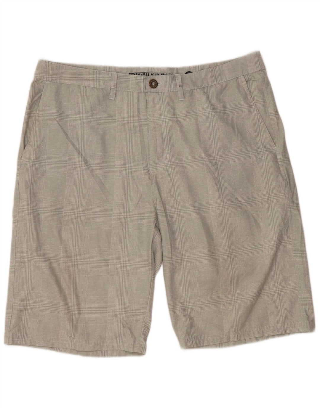 BKE Herre Athletic Fit Chino Shorts W38 XL Grå ternet
