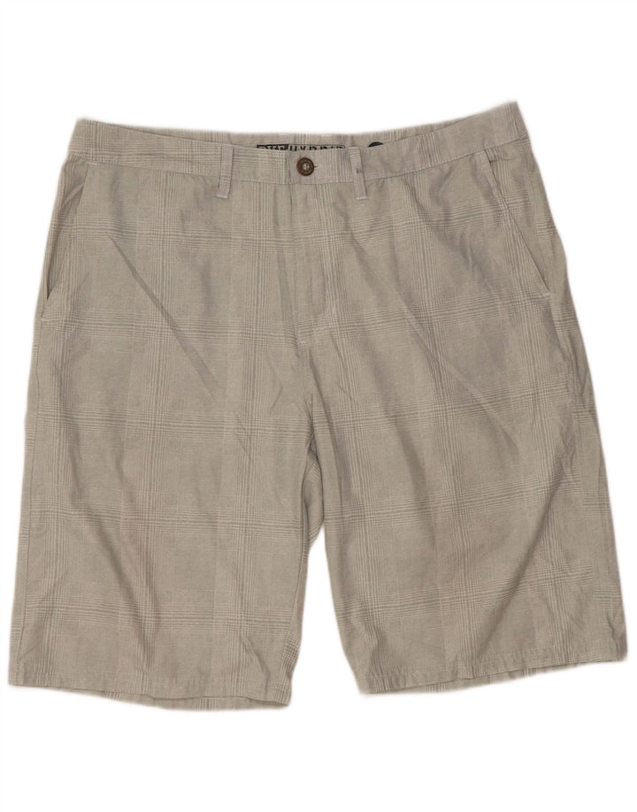 BKE Herre Athletic Fit Chino Shorts W38 XL Grå ternet