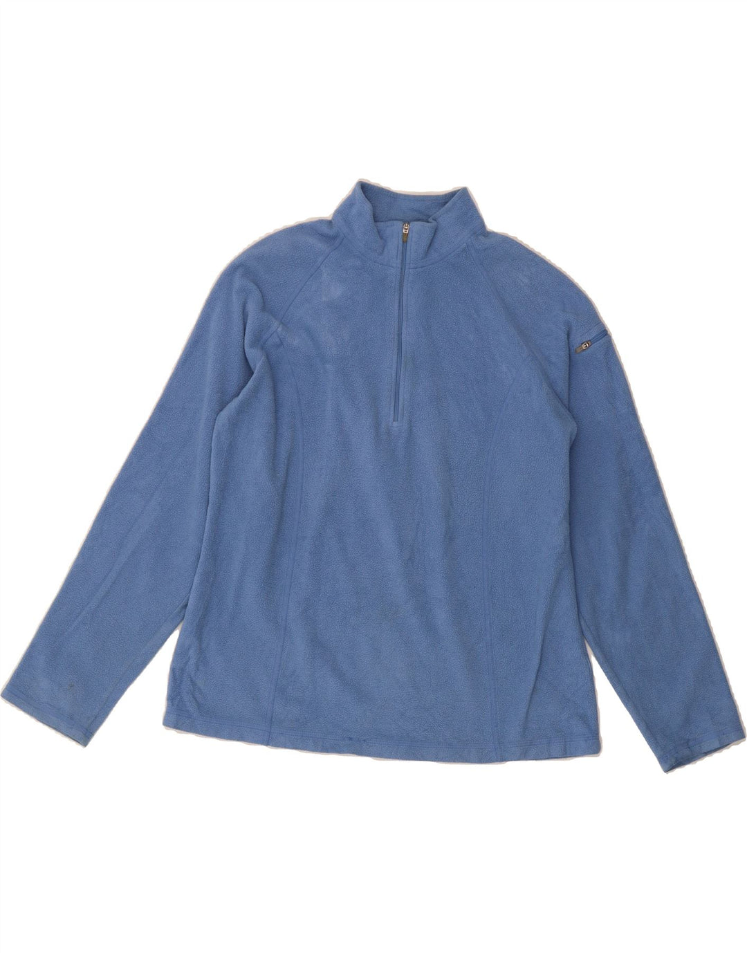 L.L.BEAN Womens Zip Neck Fleece Jumper UK 12 Large Blue Polyester Vintage L.L.Bean and Second-Hand L.L.Bean from Messina Hembry 