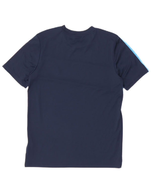 Adidas Boys T-Shirt Top 13-14 år Navy Blue Colourblock Polyester