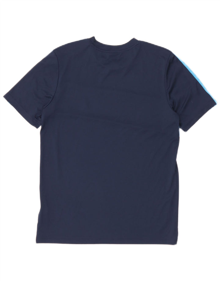 Adidas Boys T-Shirt Top 13-14 år Navy Blue Colourblock Polyester