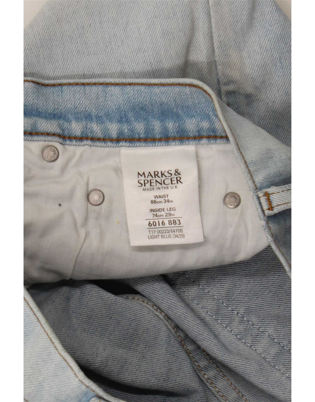 Marks & Spencer Jeans med brede ben til kvinder W34 L29 blå bomuld