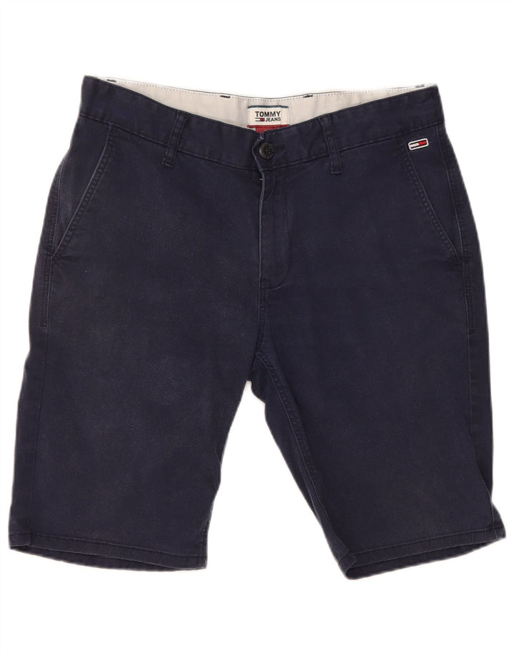 TOMMY HILFIGER Mens Chino Shorts W30 Medium Navy Blue Cotton