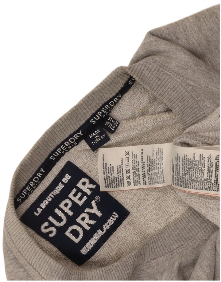 Superdry Graphic Sweatshirt Jumper UK 10 Small Grey Flecked