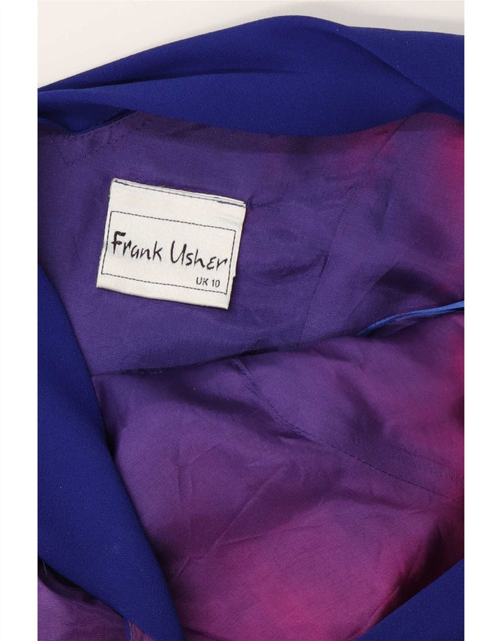 Frank Usher Womens Sleeveless Bodycon Dress UK 10 Small Blue Polyester
