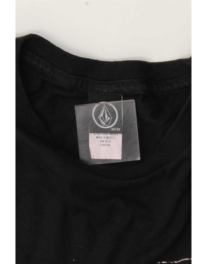 Volcom Herre Grafisk T-Shirt Top Medium Sort Bomuld