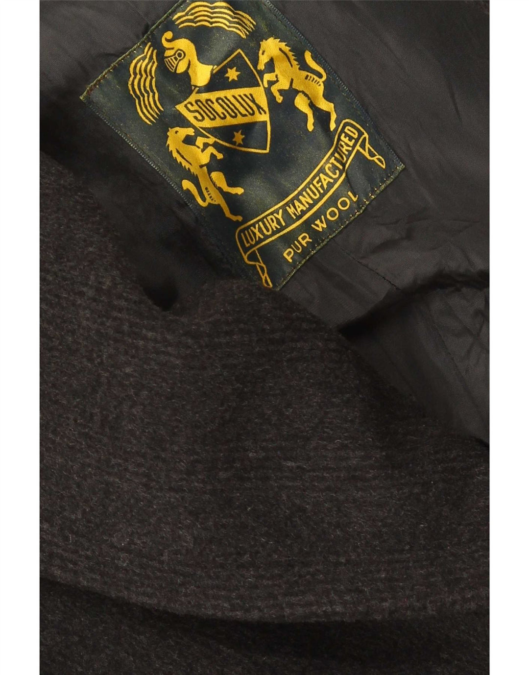 Vintage herre dobbeltradet frakke UK 38 Medium Black New Wool