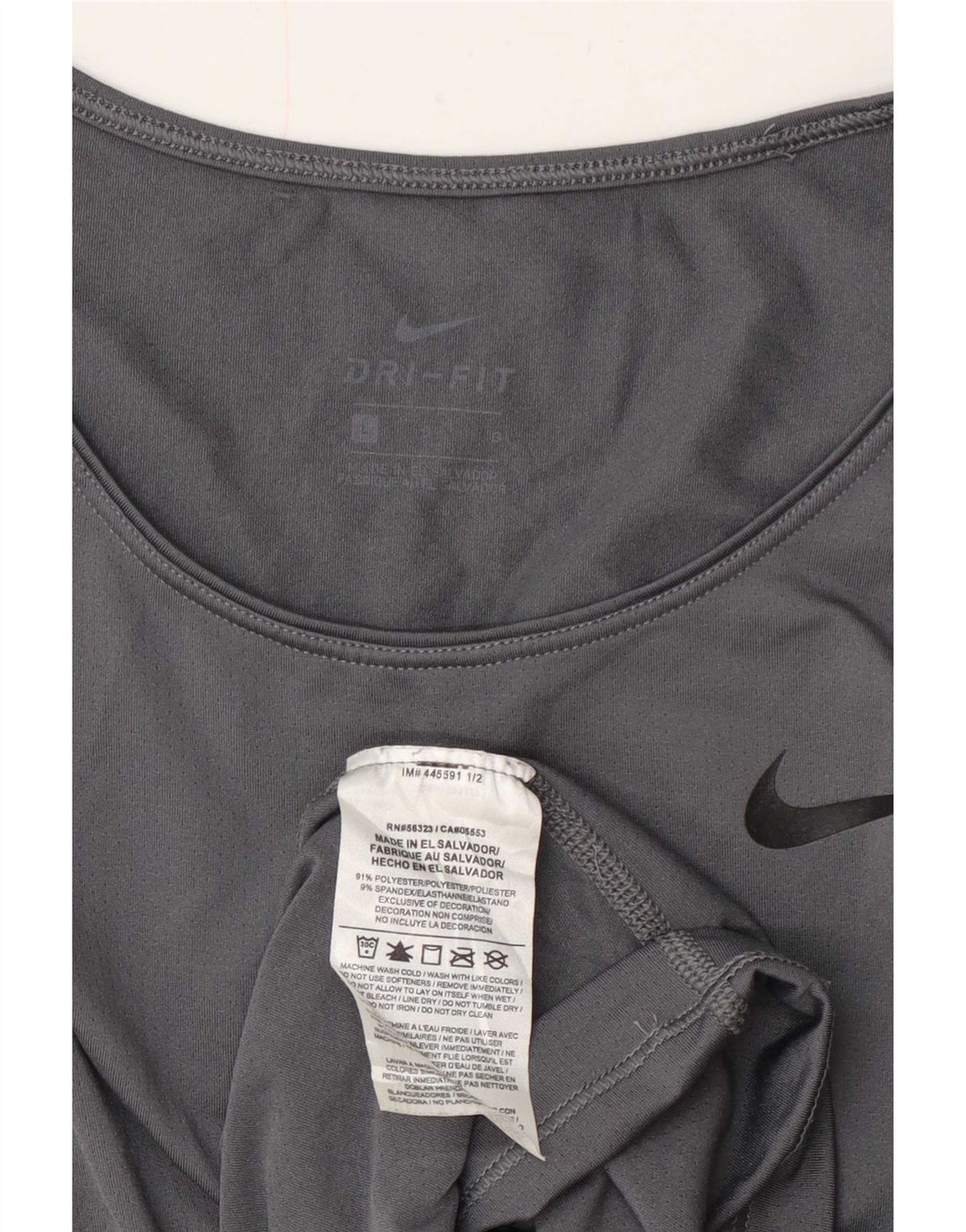 Nike Dame Dri Fit T-Shirt Top UK 16 Stor Grå Polyester