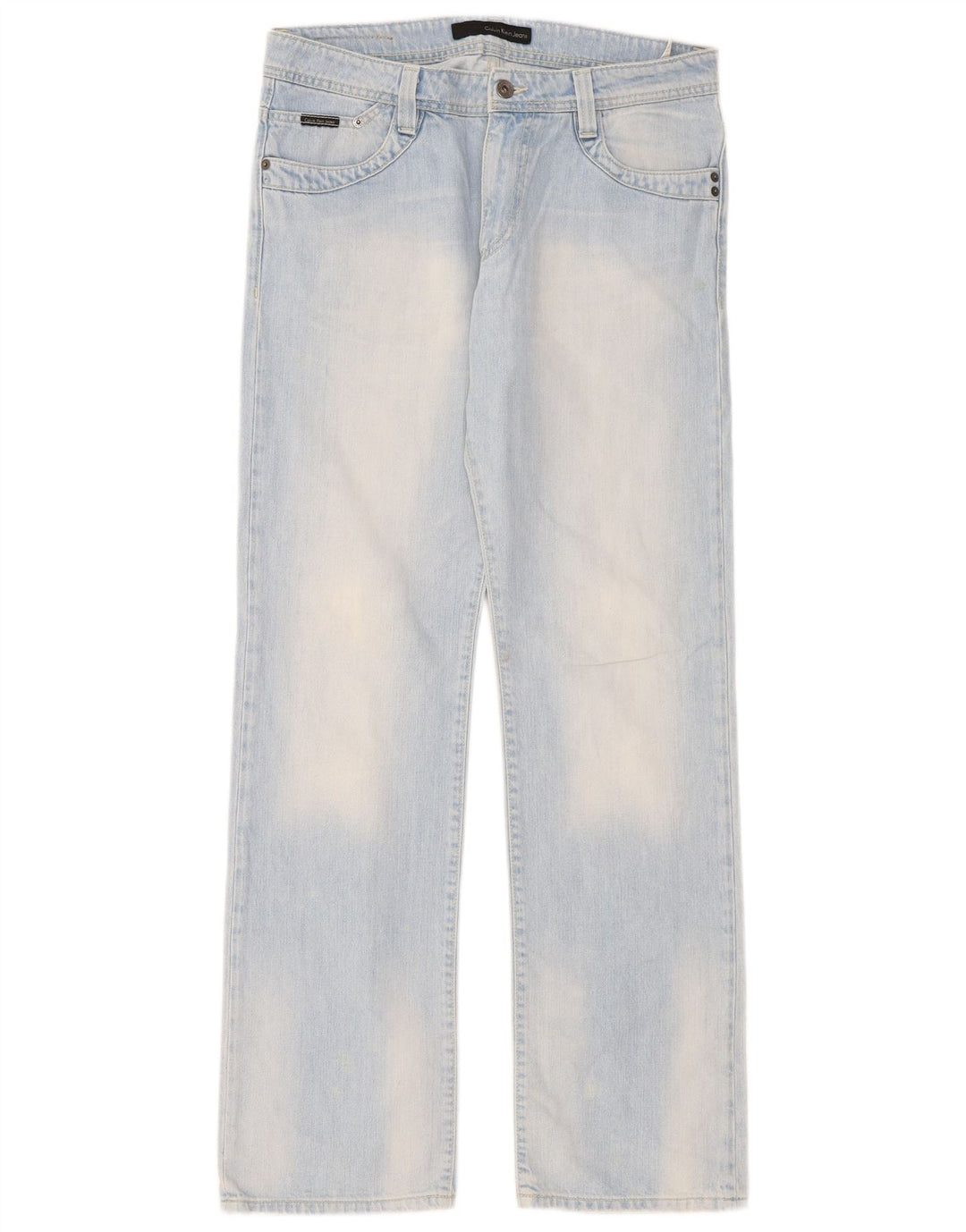 Calvin Klein Dame Straight Jeans W32 L34 Blå Bomuld
