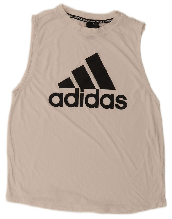 Adidas Dame Grafisk Vest Top UK 8/10 Small White