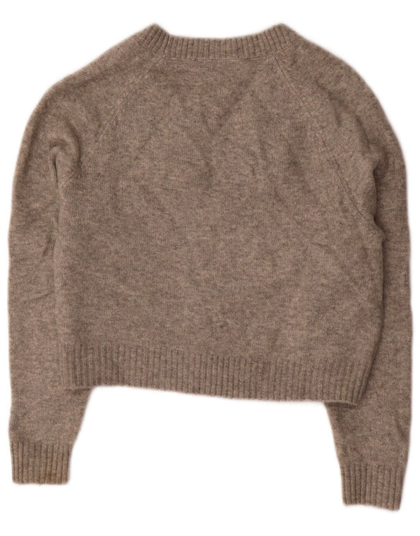 Zara Womens Crop Oversized cardigan sweater UK 10 Small Grå Akryl