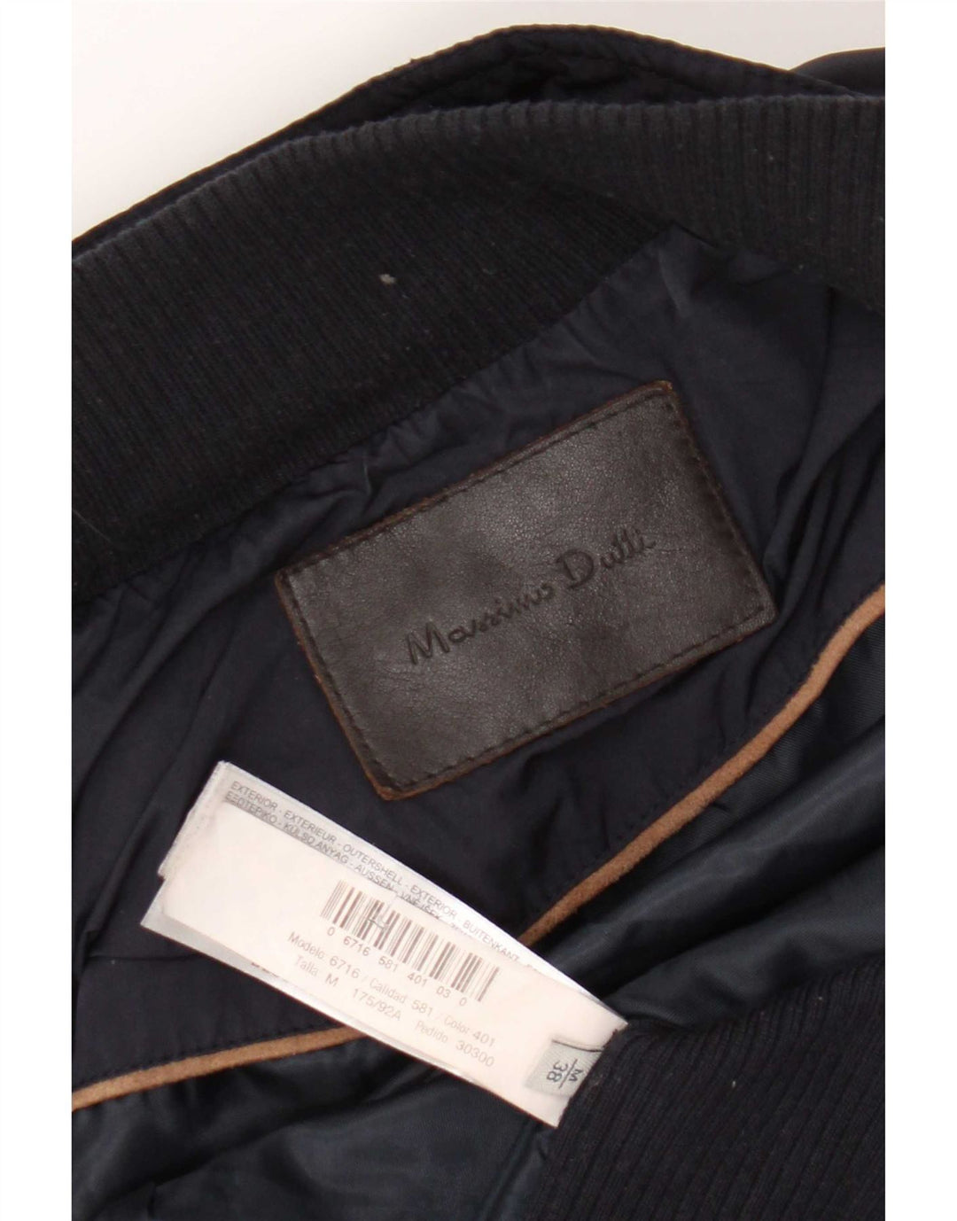 Massimo Dutti Quiltet jakke til kvinder EU 38 Medium Navy Blue Colourblock