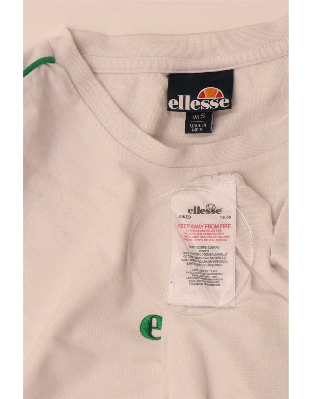 Ellesse Herre Grafisk T-Shirt Top Lille Hvid Bomuld