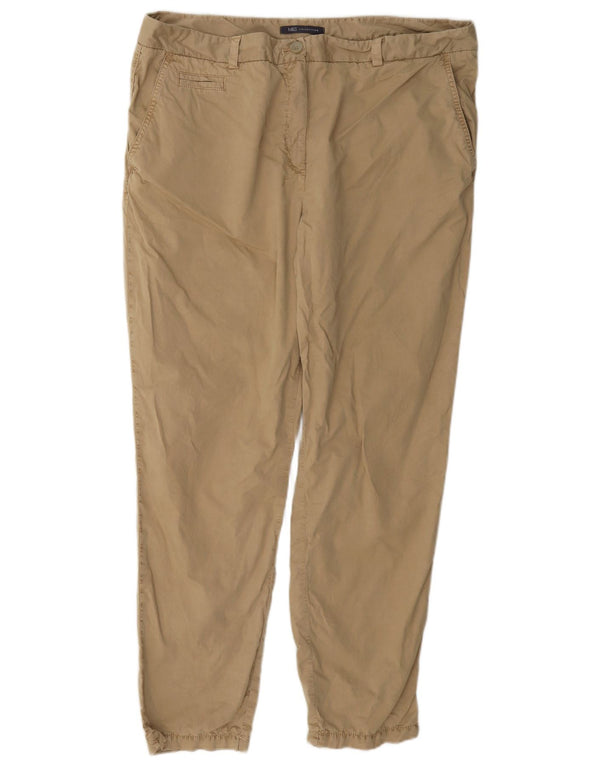 Marks & Spencer Dame Slim Chino Bukser UK 18 XL W38 L28 Beige Bomuld