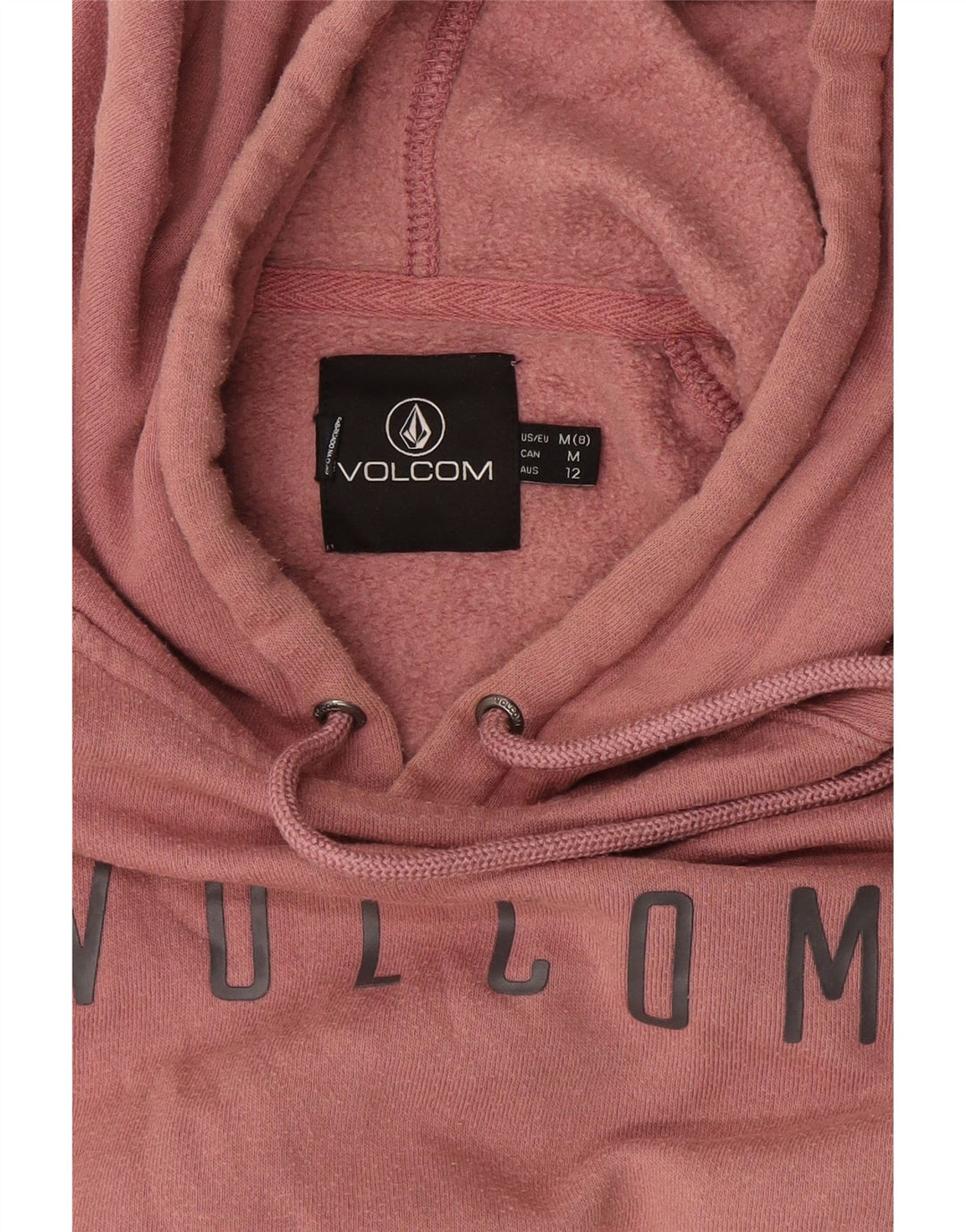 VOLCOM Grafisk hættetrøje til kvinder UK 14 Medium Pink