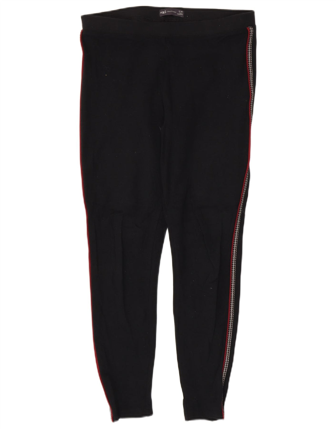 Marks & Spencer Dame Leggings UK 12 Medium Sort Stribet Viscose