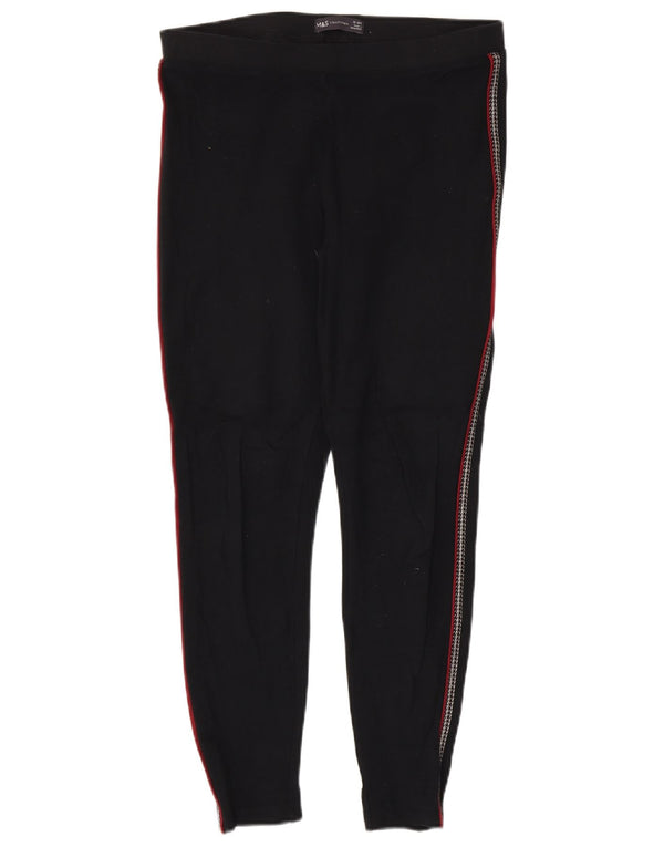 Marks & Spencer Dame Leggings UK 12 Medium Sort Stribet Viscose