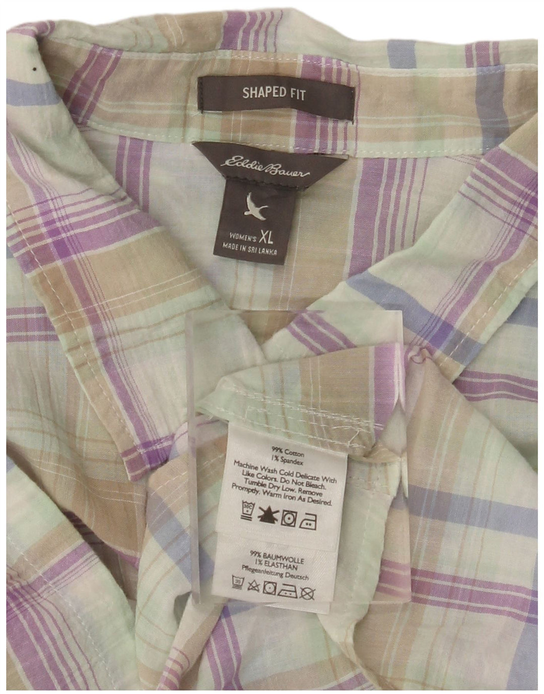 EDDIE BAUER Womens Shaped Fit Shirt UK 18 XL Flerfarvet ternet