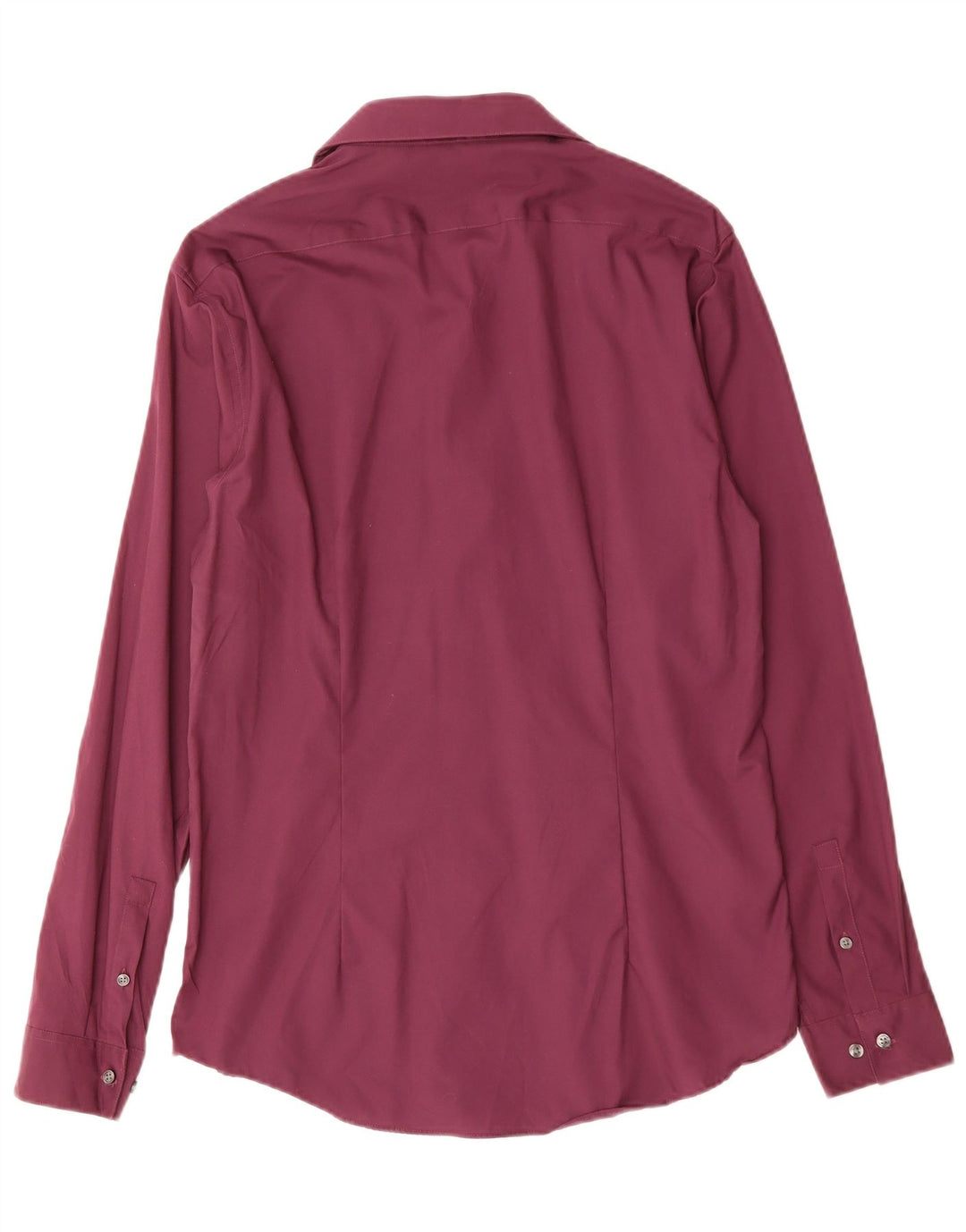 CALVIN KLEIN Herre Fitted skjorte str. 39 15 1/2 Medium Bourgogne bomuld