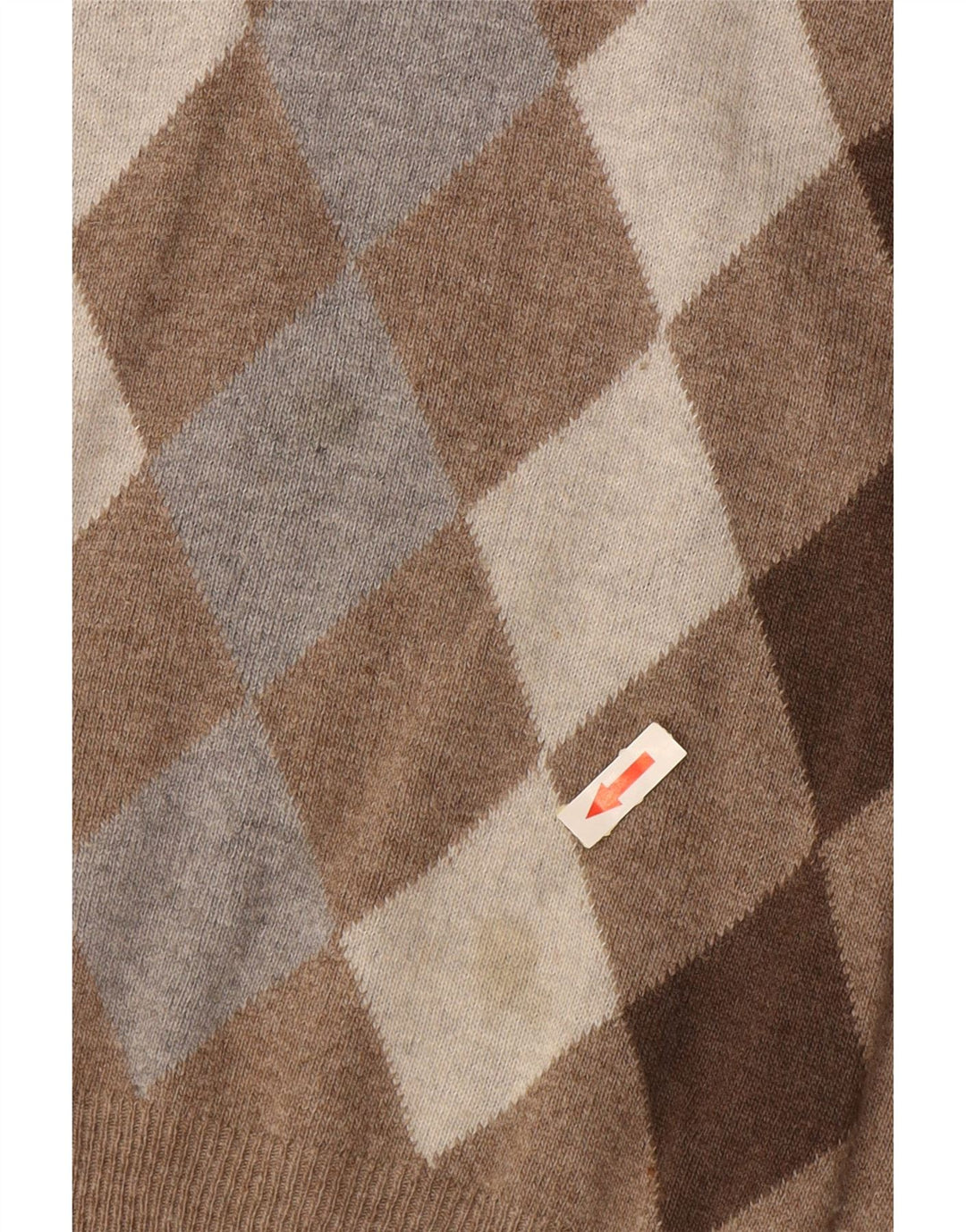 CONSENSO Herre V-hals sweater Medium Brun Argyle/Diamond Wool