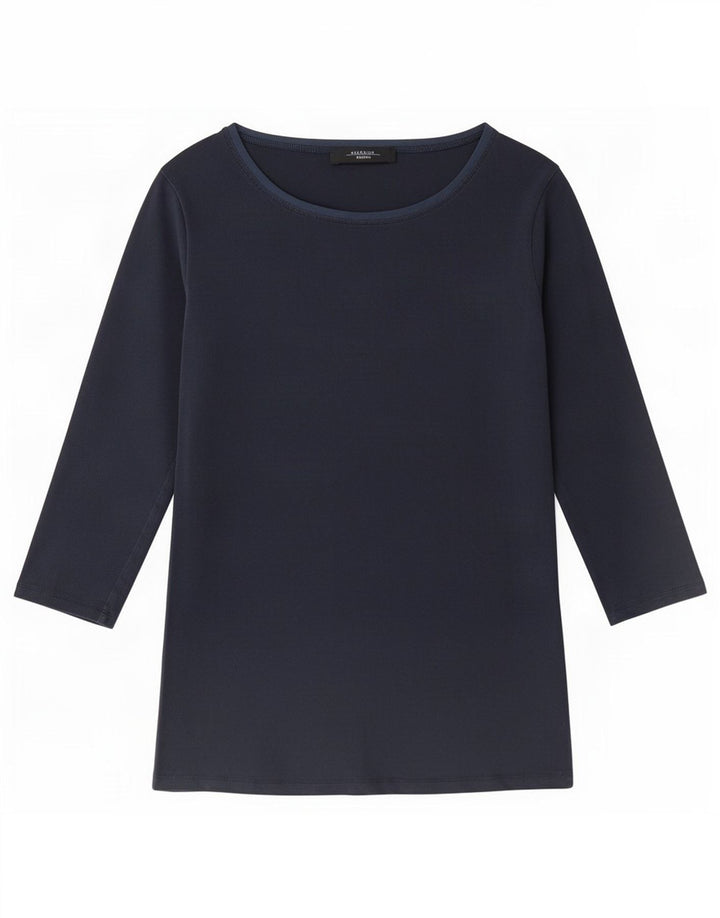 Max Mara Dame Weekend Top 3/4 ærme UK 14 Medium Navy Blue