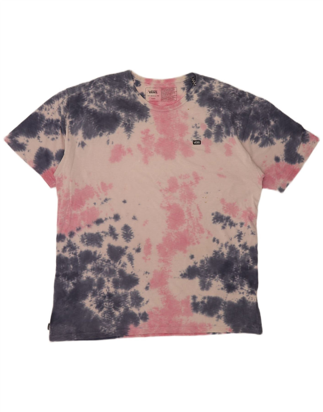 VANS Herre T-Shirt Top XL Pink Tie Dye Bomuld